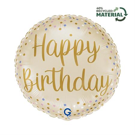 Happy Birthday gold beige