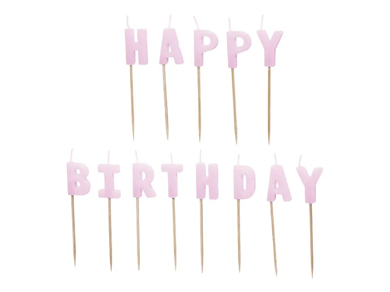 Happy Birthday Kerzen lila