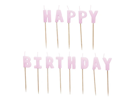 Happy Birthday Kerzen lila