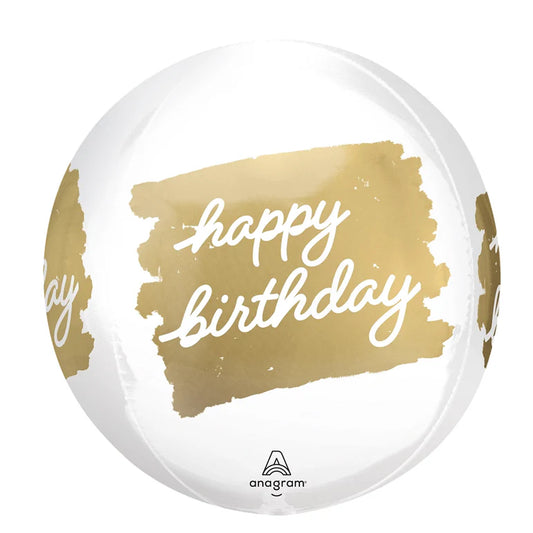 Orbz Happy Birthday gold