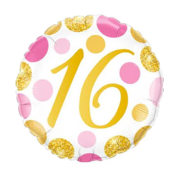 Number Dots Pink and Gold