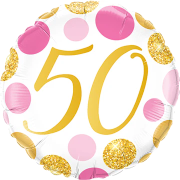 Number Dots Pink and Gold